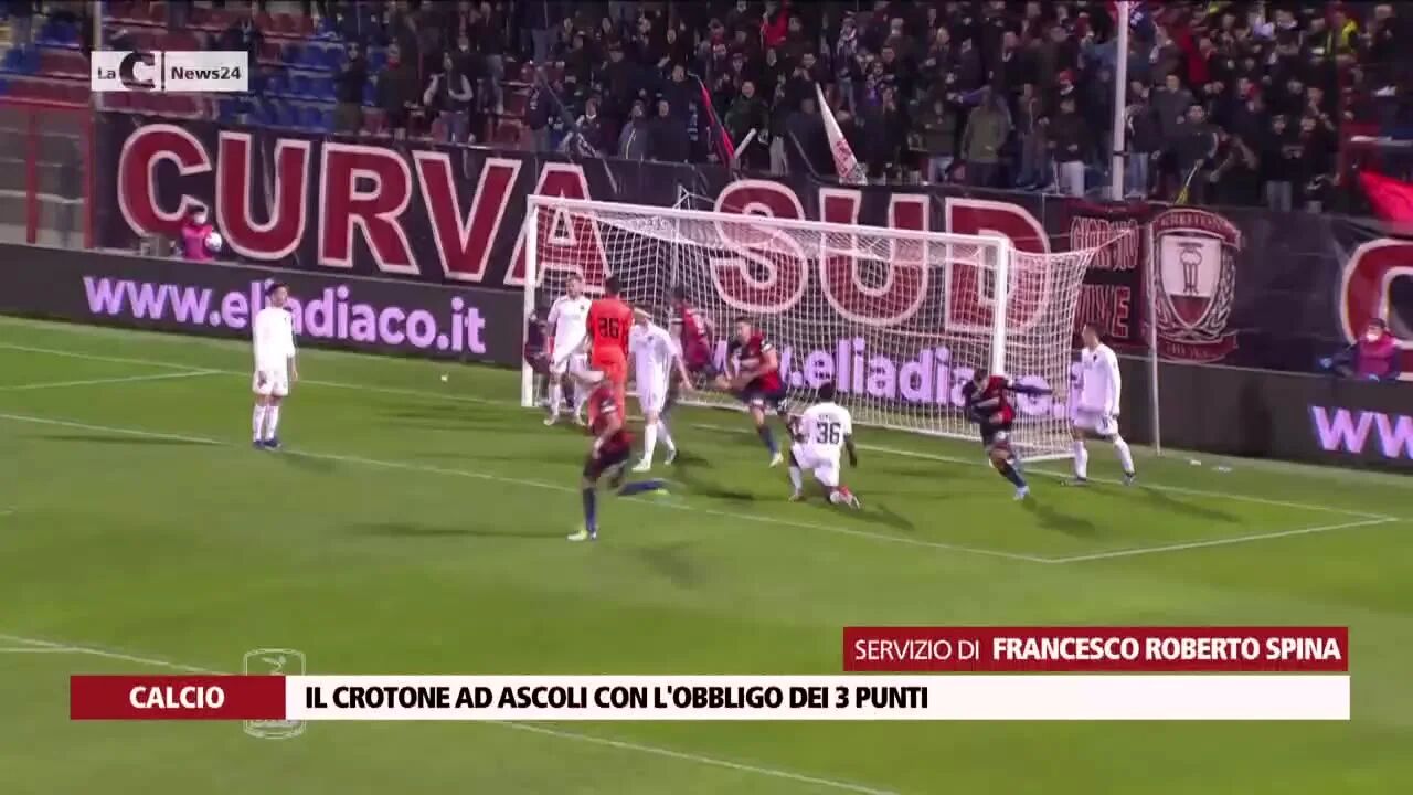 Il Crotone ad Ascoli con l'obbligo dei 3 punti