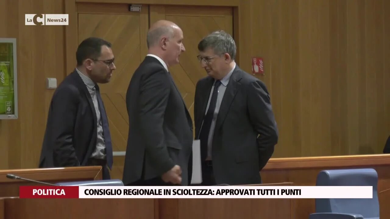 Consiglio regionale in scioltezza: approvati tutti i punti