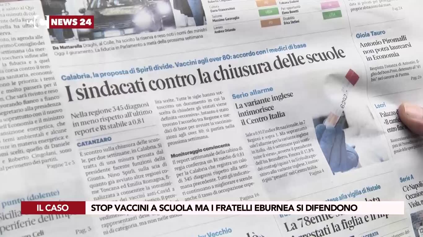 Stop vaccini a scuola ma i fratelli Eburnea si difendono