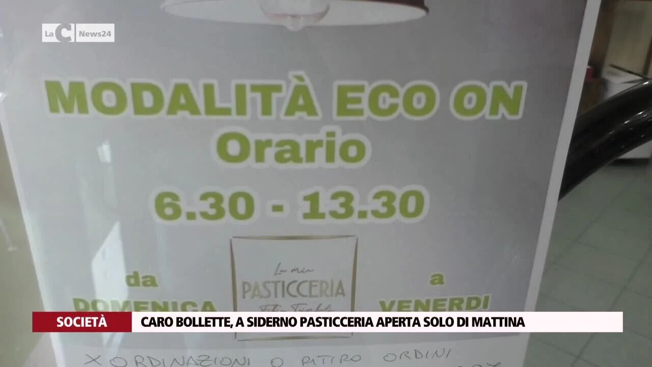 Caro bollette, a Siderno pasticceria aperta solo di mattina