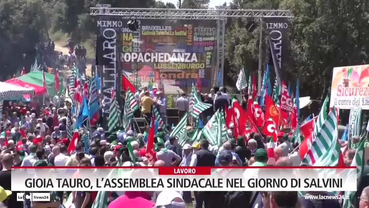 Gioia Tauro, l’assemblea sindacale nel giorno di Salvini