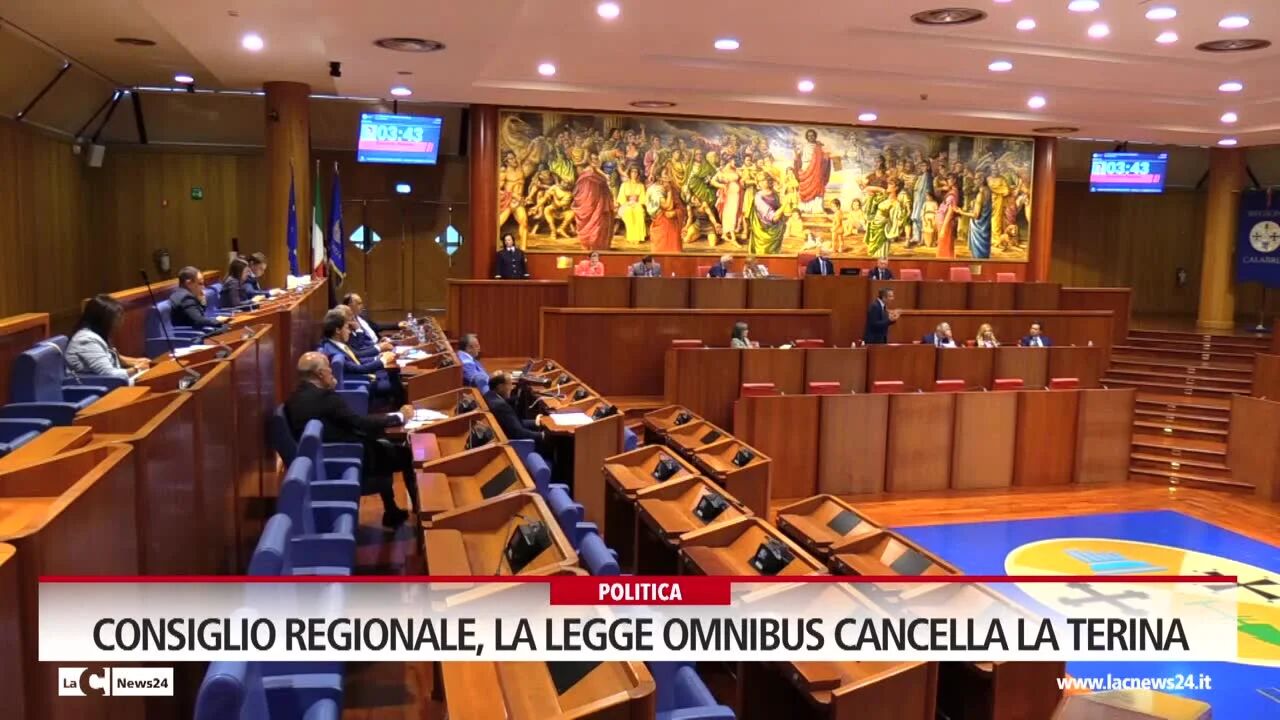 Consiglio regionale, la legge Omnibus cancella la Terina