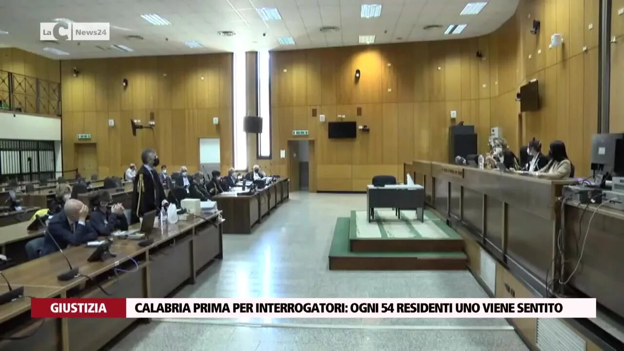 Calabria prima per interrogatori: ogni 54 residenti uno viene sentito in tribunale