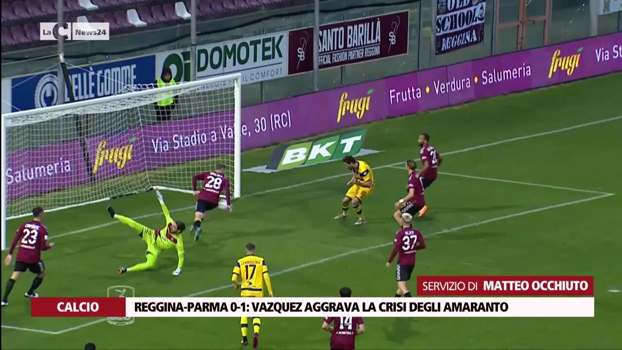 Reggina-Parma 0-1 Vazquez aggrava la crisi degli amaranto