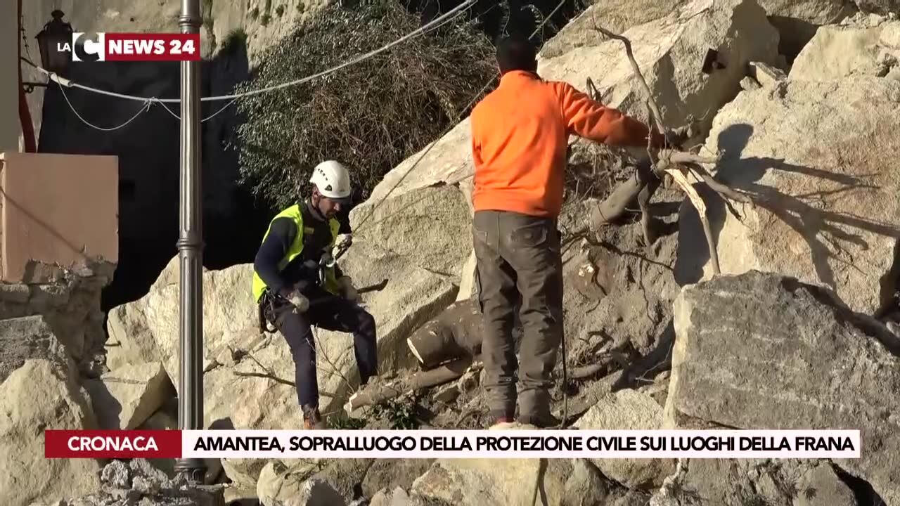 Amantea, sopralluogo della protezione civile sui luoghi della frana
