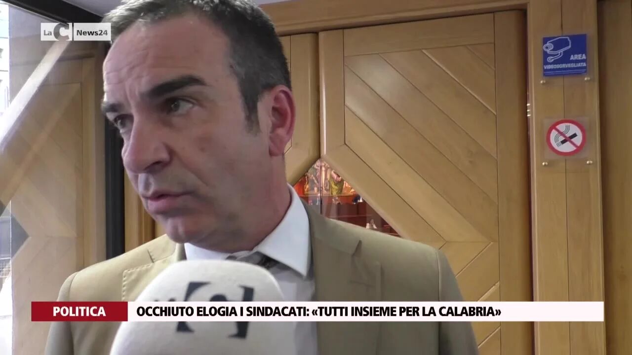 Occhiuto elogia i sindacati: «Tutti insieme per la Calabria»
