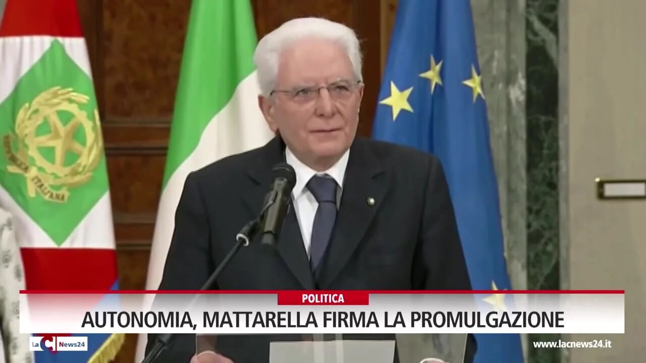 Autonomia, Mattarella firma la promulgazione