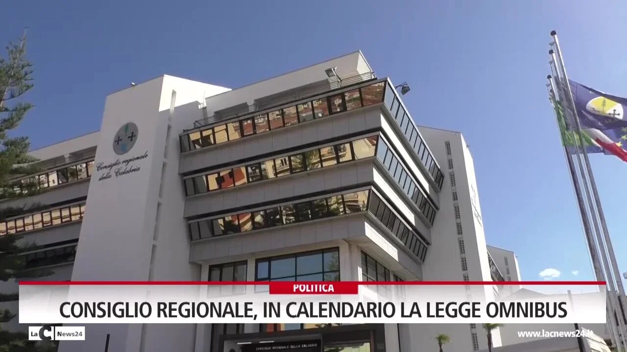 Consiglio regionale, in calendario la legge Omnibus