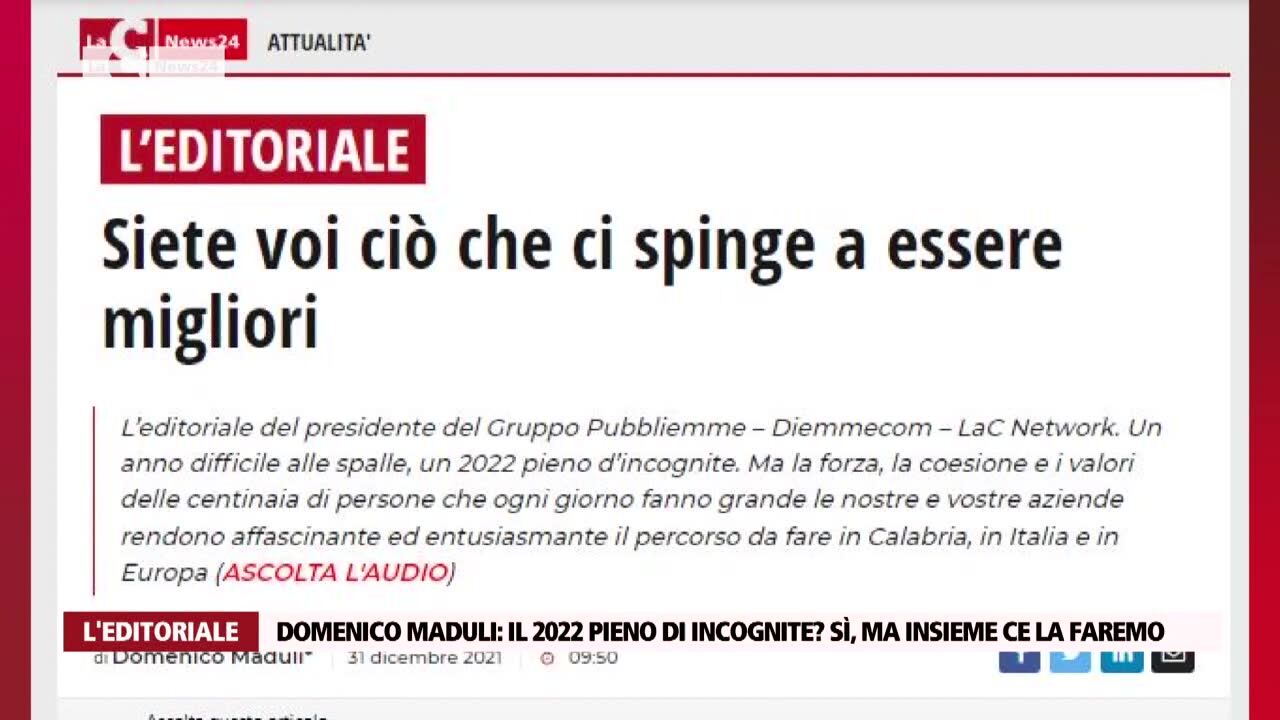 Domenico Maduli: «Il 2022 pieno di incognite? Sì, ma insieme ce la faremo»