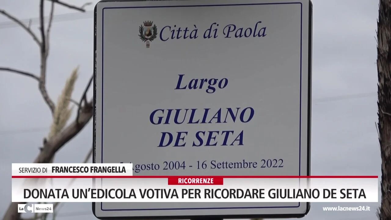 Donata un’edicola votiva per ricordare Giuliano De Seta