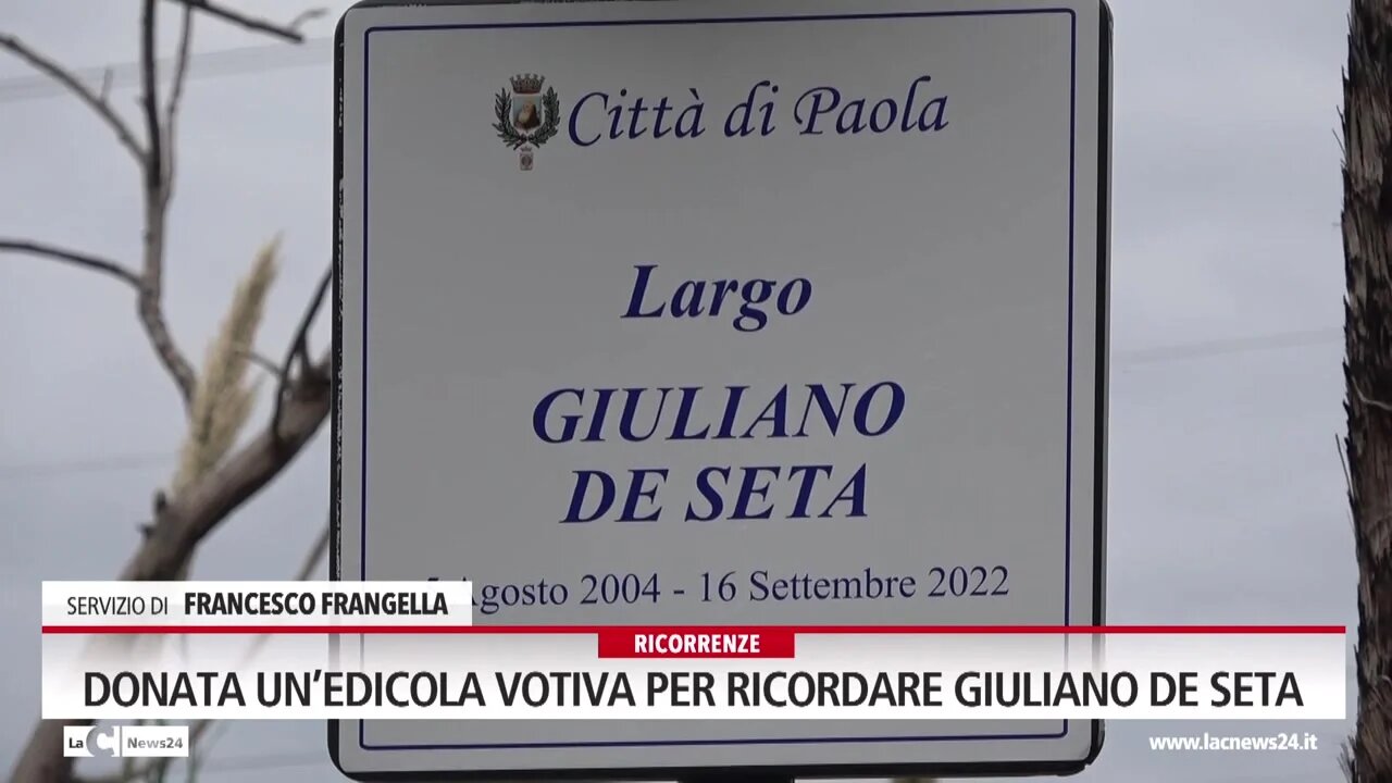 Donata un’edicola votiva per ricordare Giuliano De Seta