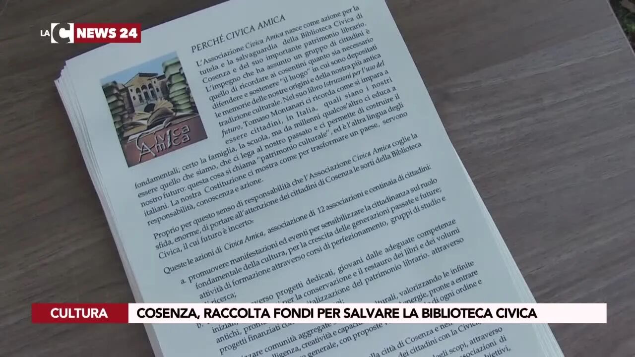 Cosenza, raccolta fondi per salvare la Biblioteca Civica