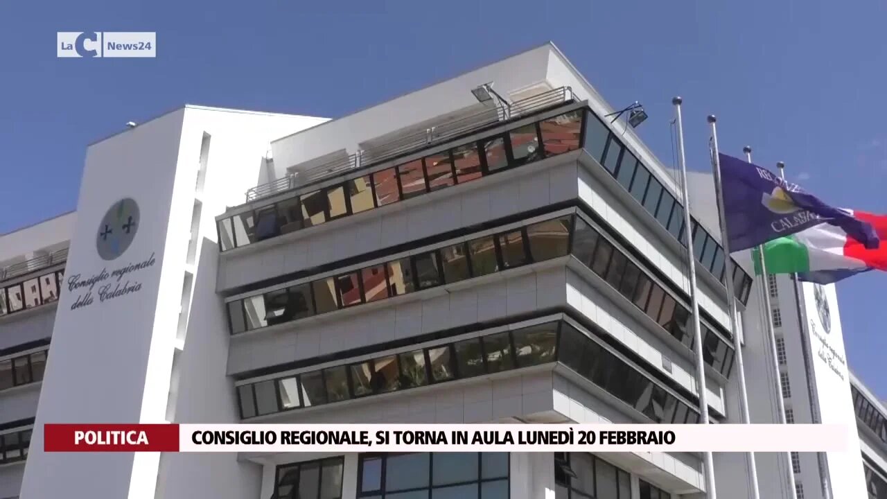 Consiglio regionale, si torna in aula lunedì 20 febbraio