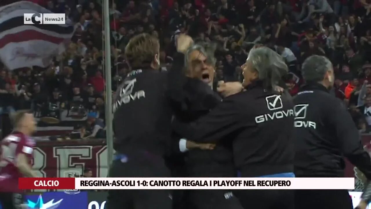 Reggina-Ascoli 1-0: Canotto regala i Playoff nel recupero