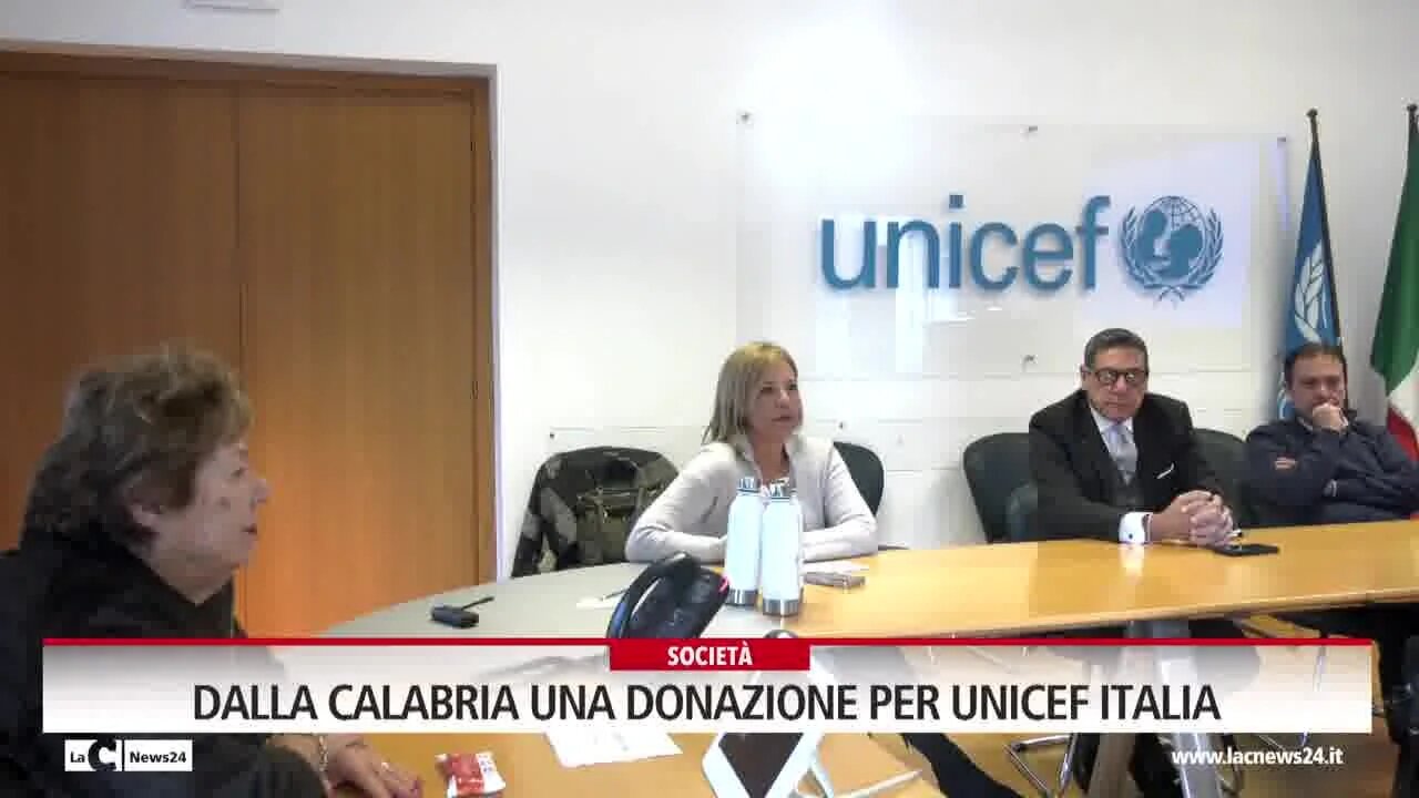 Dalla Calabria una donazione per Unicef Italia