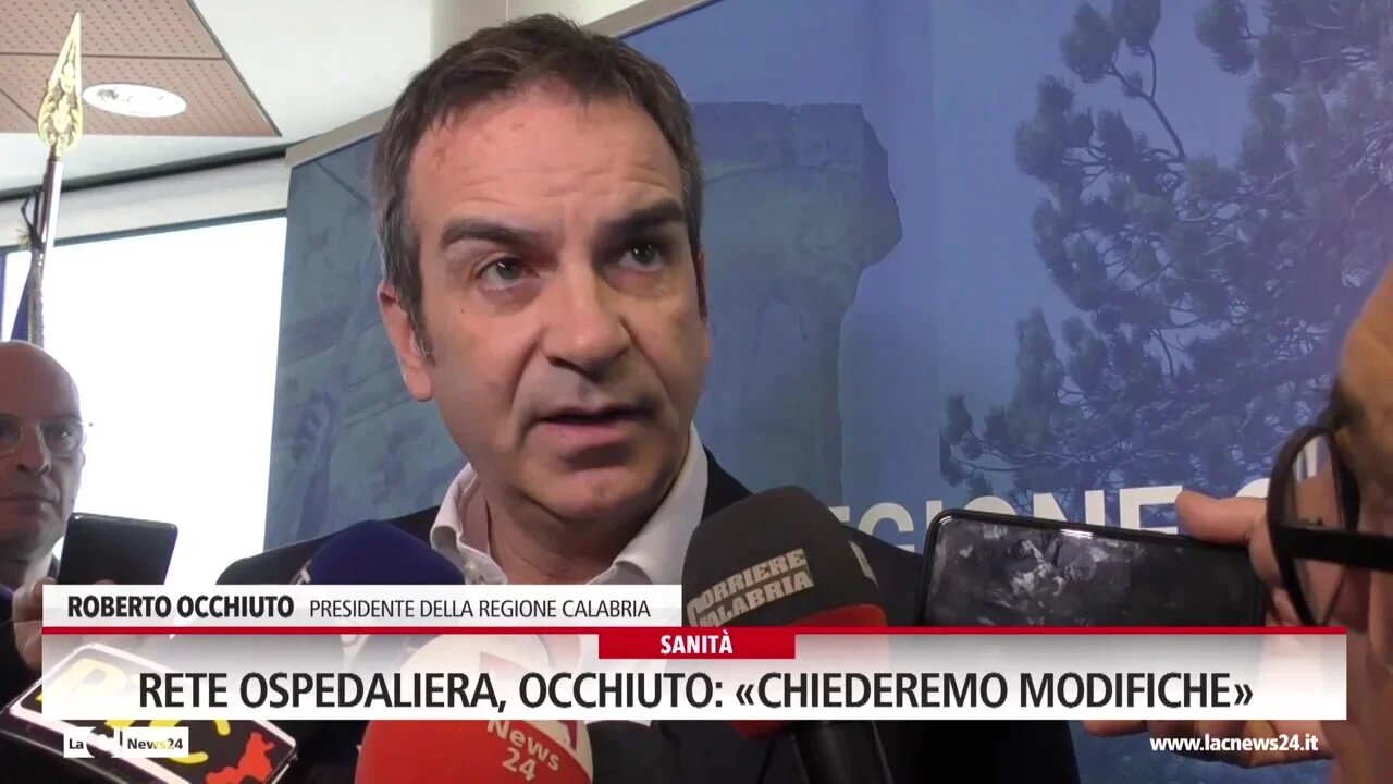 Rete ospedaliera, Occhiuto: «Chiederemo modifiche»