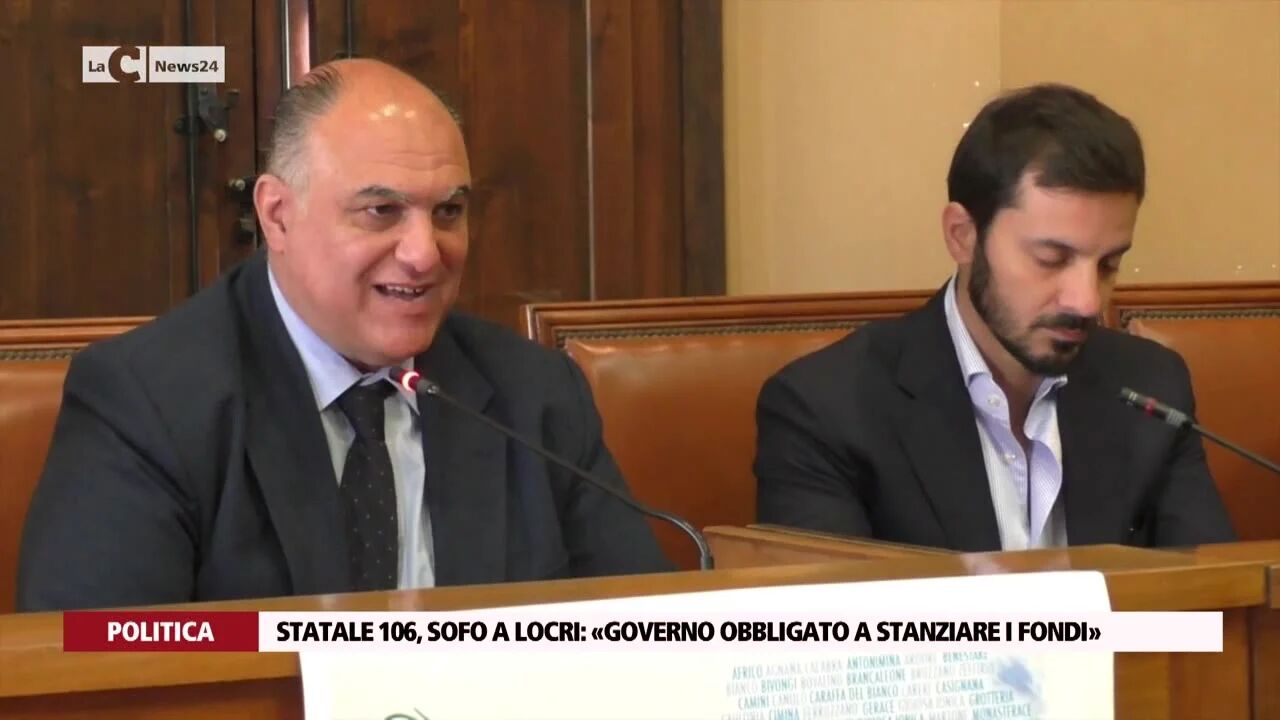 Statale 106, Sofo a Locri: «Governo obbligato a stanziare i fondi»