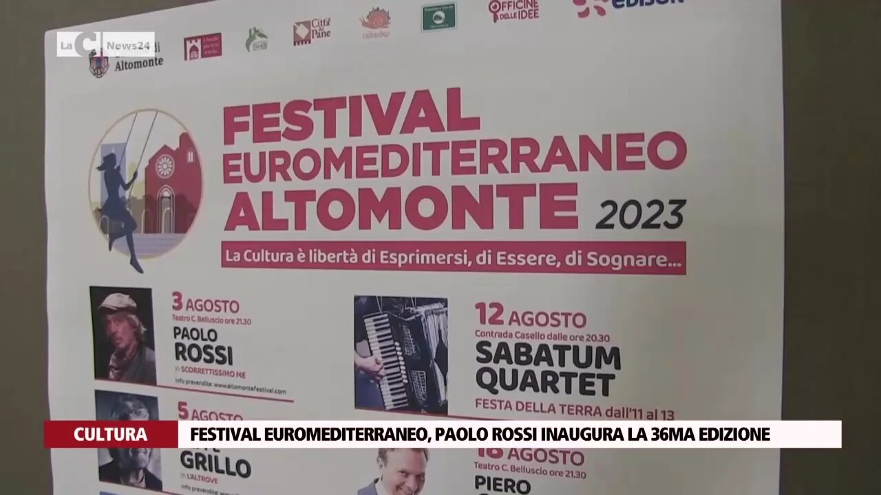 Festival Euromediterraneo, Paolo Rossi inaugura la 36ma edizione