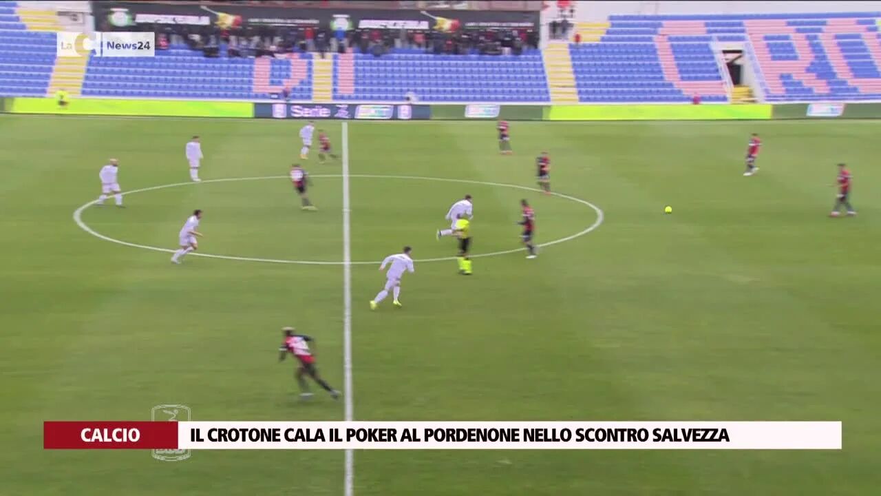 Il Crotone cala il poker al Pordenone nello scontro salvezza