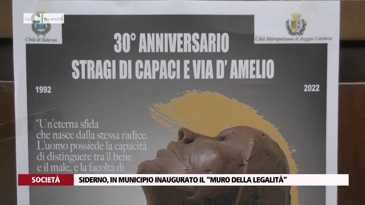 Siderno, in municipio inaugurato il “muro della legalità”
