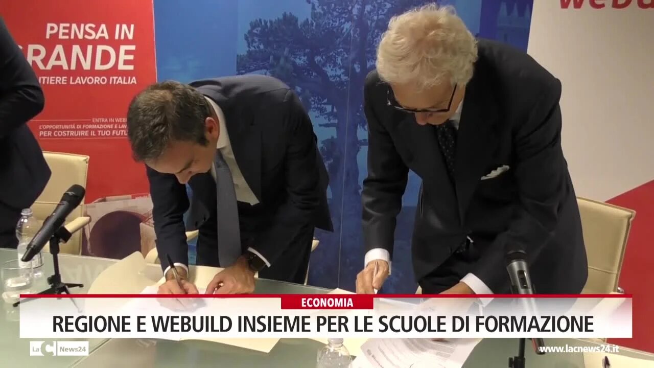 Regione e Webuild insieme per le scuole di formazione