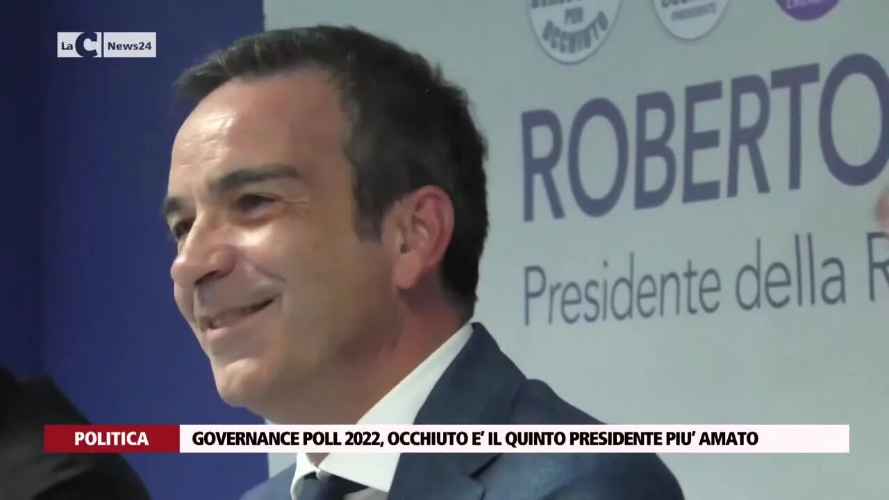 Governance poll 2022, Occhiuto è il quinto presidente più amato