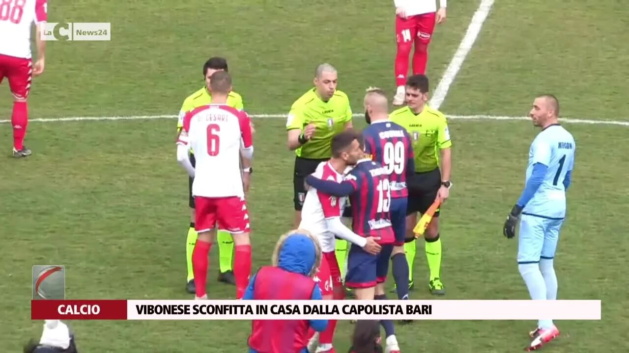 Vibonese sconfitta in casa dalla capolista Bari