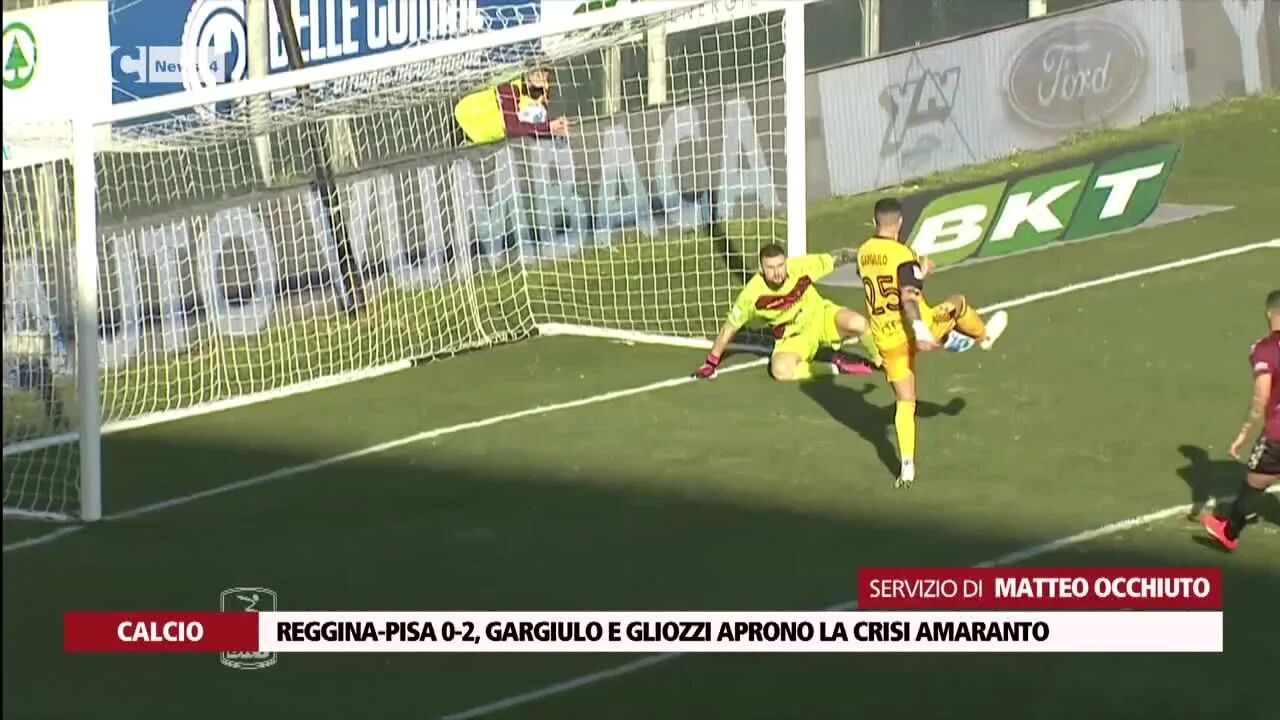 Reggina-Pisa 0-2, Gargiulo e Gliozzi aprono la crisi amaranto