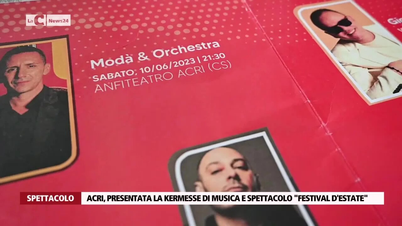 Acri, presentato il “Festival d’estate”: si comincia il 10 giugno con il concerto dei Modà