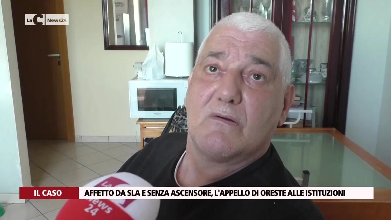 Affetto da sla e senza ascensore, l'appello di Oreste alle istituzioni