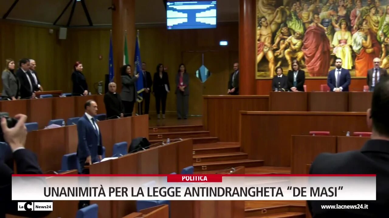 Unanimità per la legge antindrangheta “De Masi”