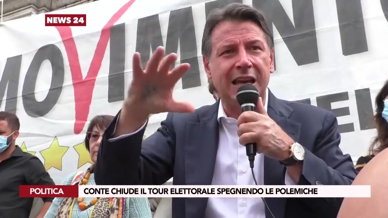 Conte chiude il tour elettorale spegnendo le polemiche