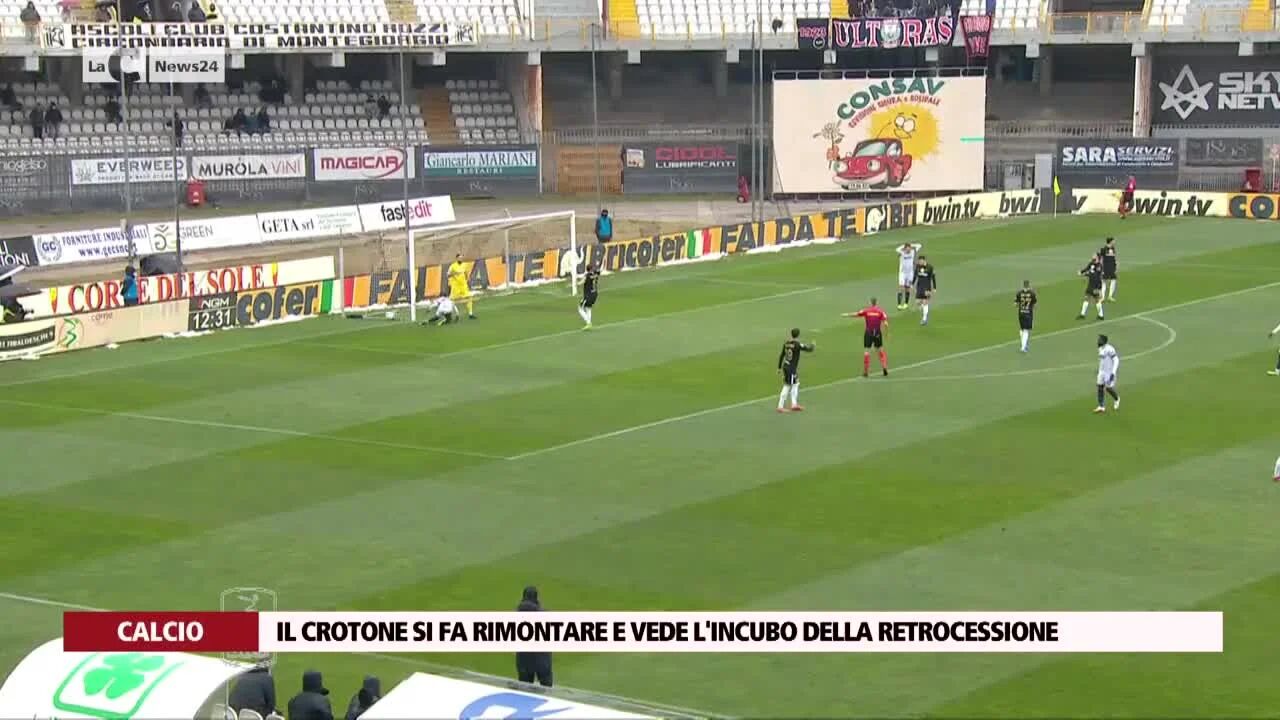 Il Crotone si fa rimontare e vede l'incubo della retrocessione