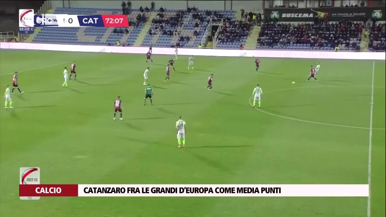 Catanzaro fra le grandi d’Europa come media punti