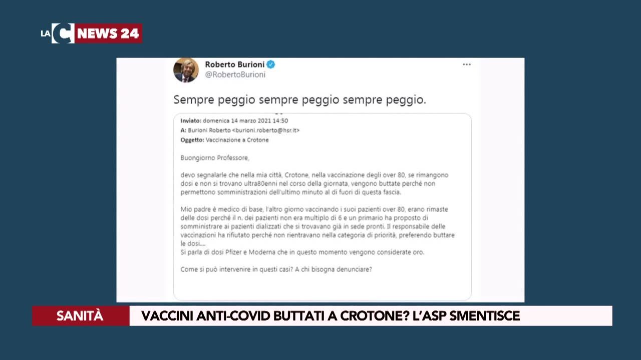 Vaccini anti-covid buttati a Crotone? l’Asp smentisce