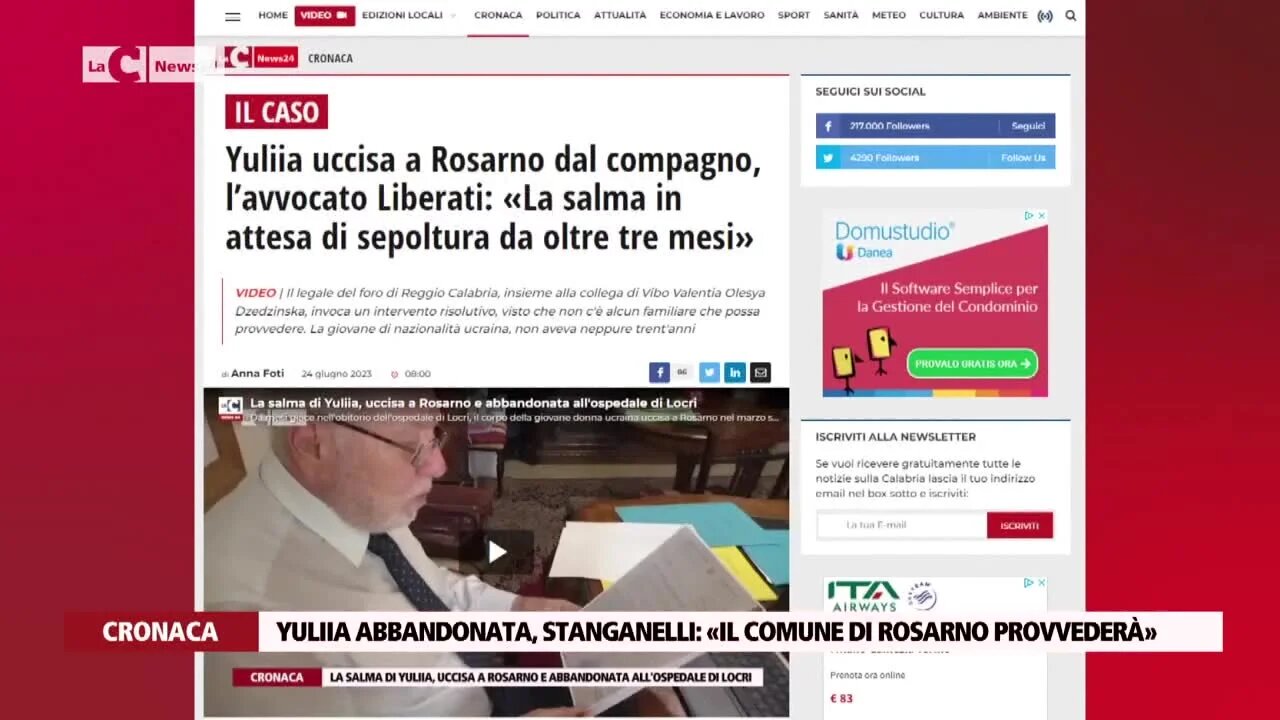 Yuliia abbandonata, Stanganelli: «il comune di Rosarno provvederà»