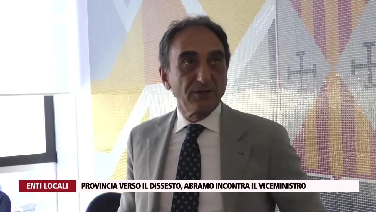 Provincia verso il dissesto, Abramo incontra il viceministro