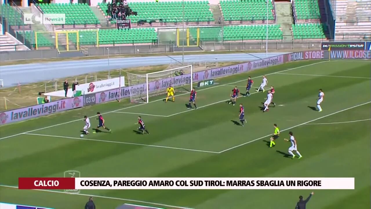 Cosenza, pareggio amaro col Sud Tirol: Marras sbaglia un rigore