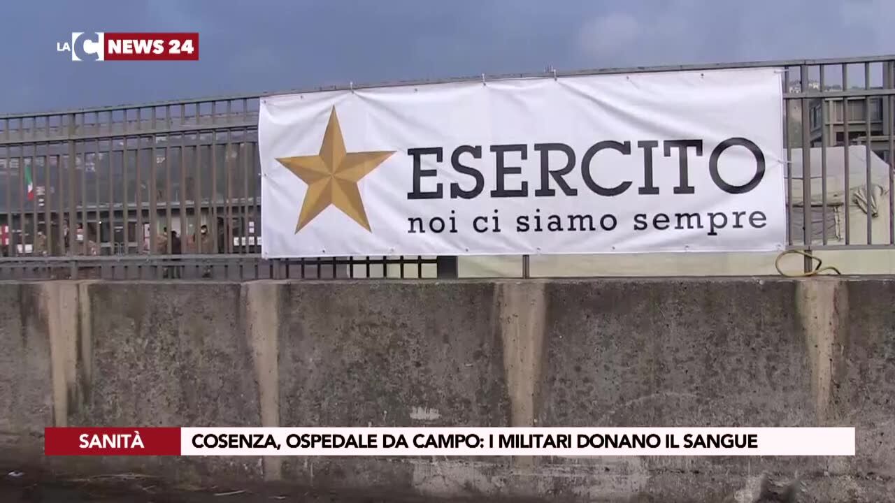 Cosenza, ospedale da campo: i militari donano il sangue