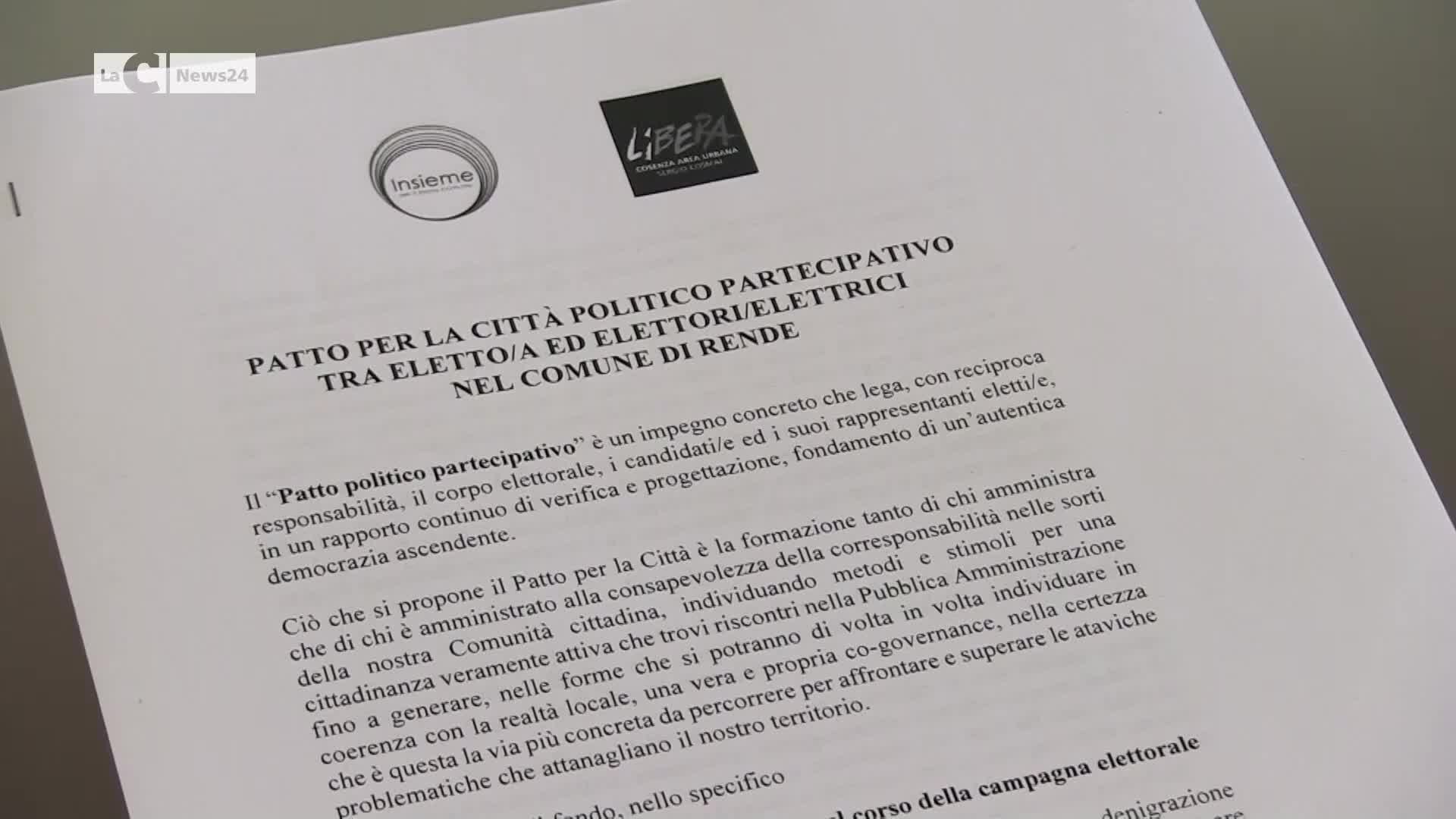 Amministrative 2025, ecco cosa prevede il Patto antimafia di Libera stipulato a Rende e Cassano | VIDEO