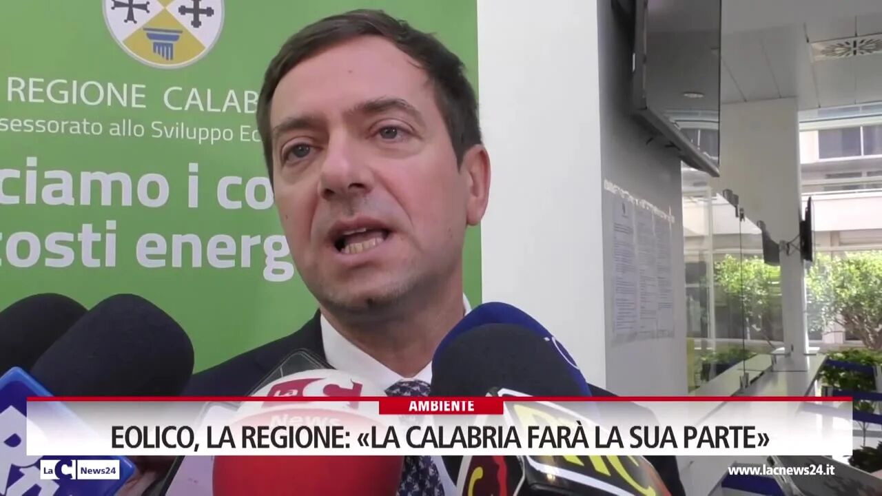 Eolico, la regione: «La Calabria farà la sua parte»