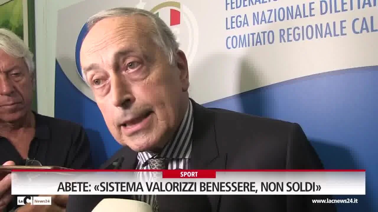 Abete: «Valorizzi il benessere degli sportivi non i soldi delle società»