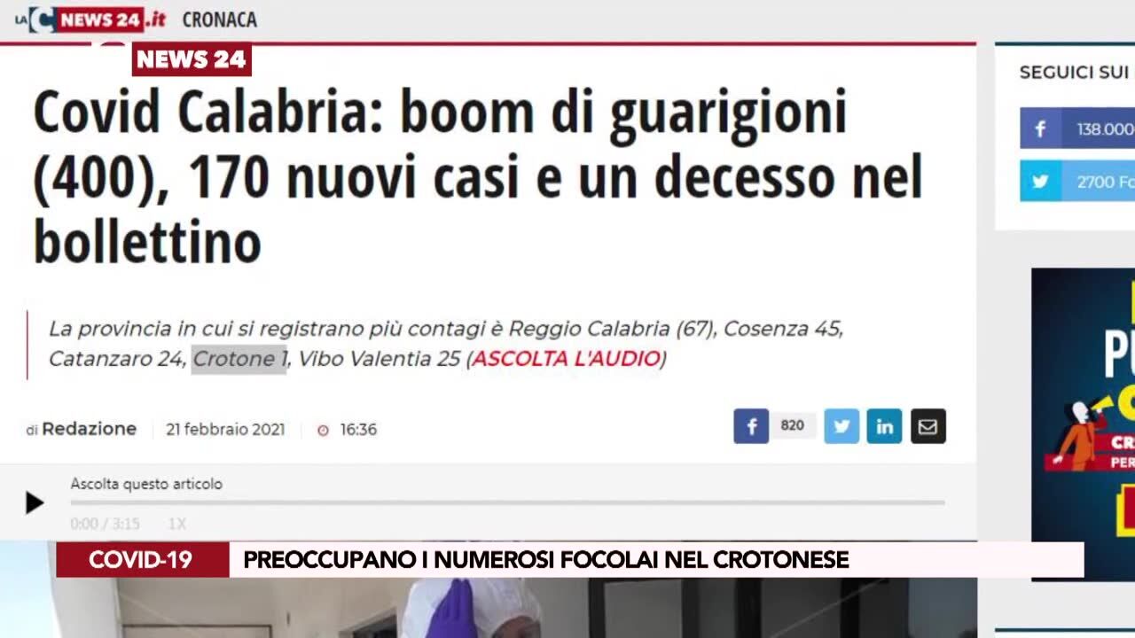 Preoccupano i numerosi focolai nel Crotonese