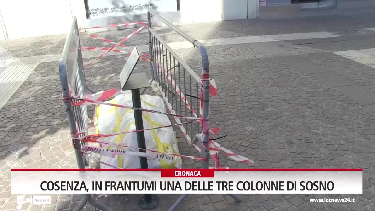 Cosenza, in frantumi una delle tre colonne di Sosno