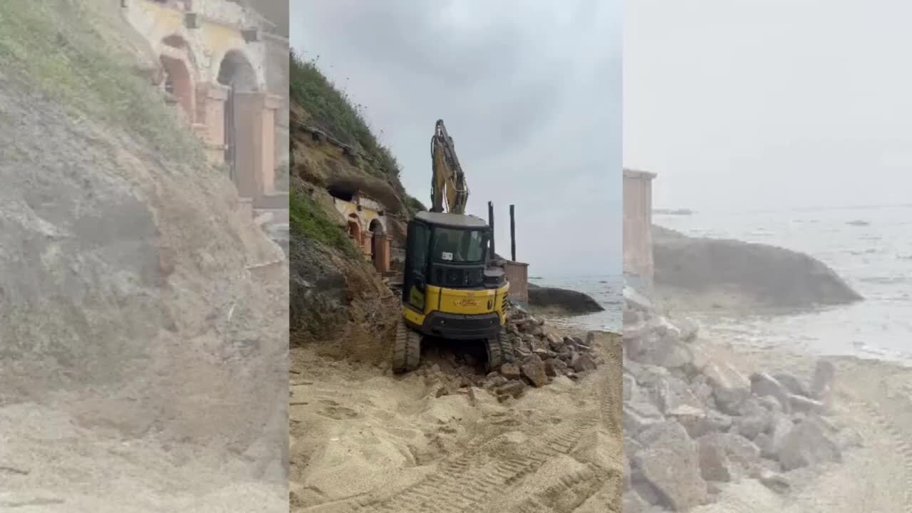 Spiaggia di Piedigrotta demolizione di un manufatto abusivo 