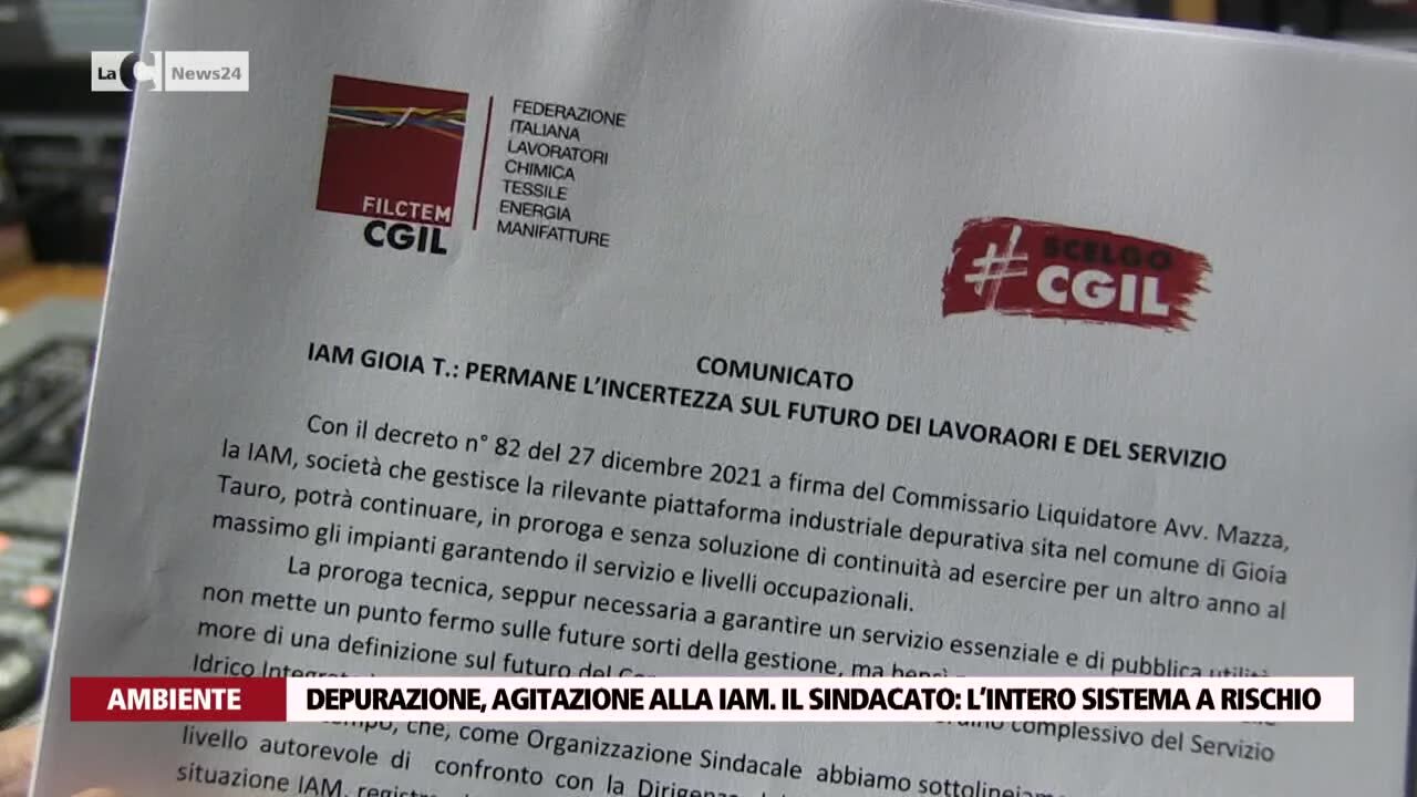 Depurazione, agitazione alla Iam. Il sindacato, l’intero sistema a rischio