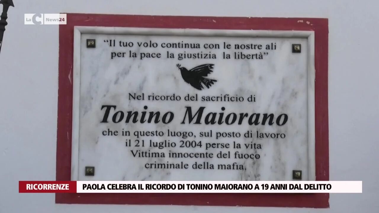 Paola celebra il ricordo diTonino Maiorano a 19 anni dal delitto