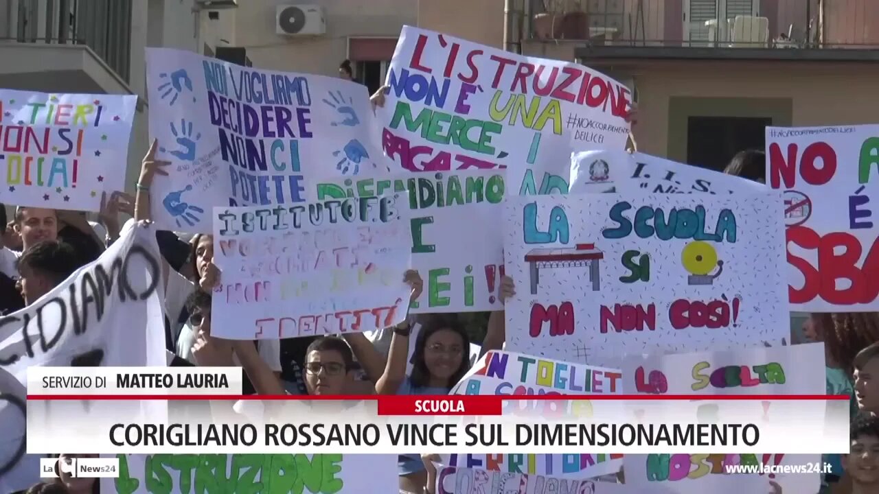 Corigliano Rossano vince sul dimensionamento