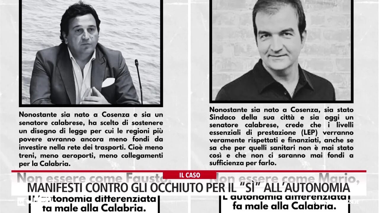 Manifesti contro gli Occhiuto per il “sì” all’autonomia