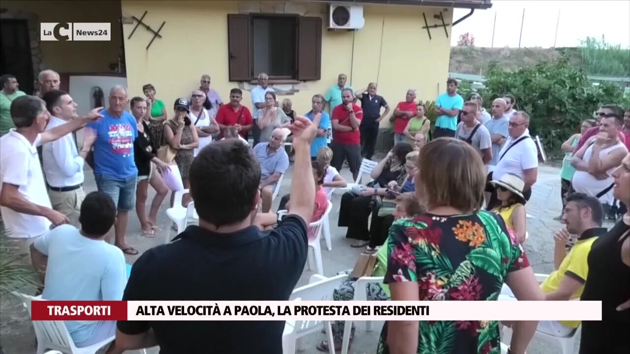 Alta velocità a Paola, la protesta dei residenti 